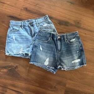 Aerie Light and Dark Blue Jean Shorts